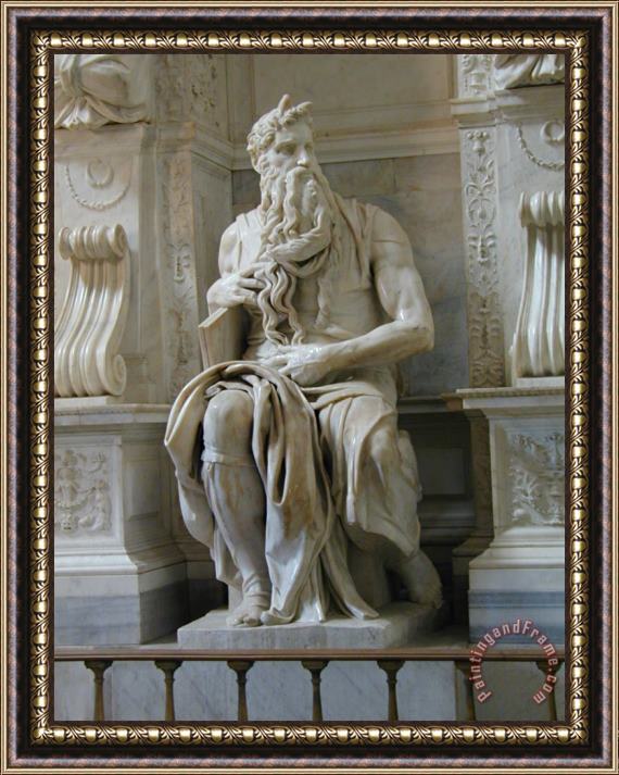Michelangelo Tomb of Pope Julius II Moses [detail 2] Framed Print